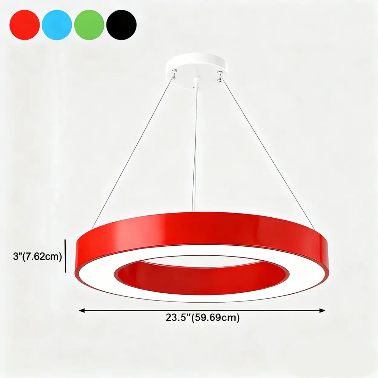 Kindergarten Colorful Circular Ring LED Pendant Light Image - 9