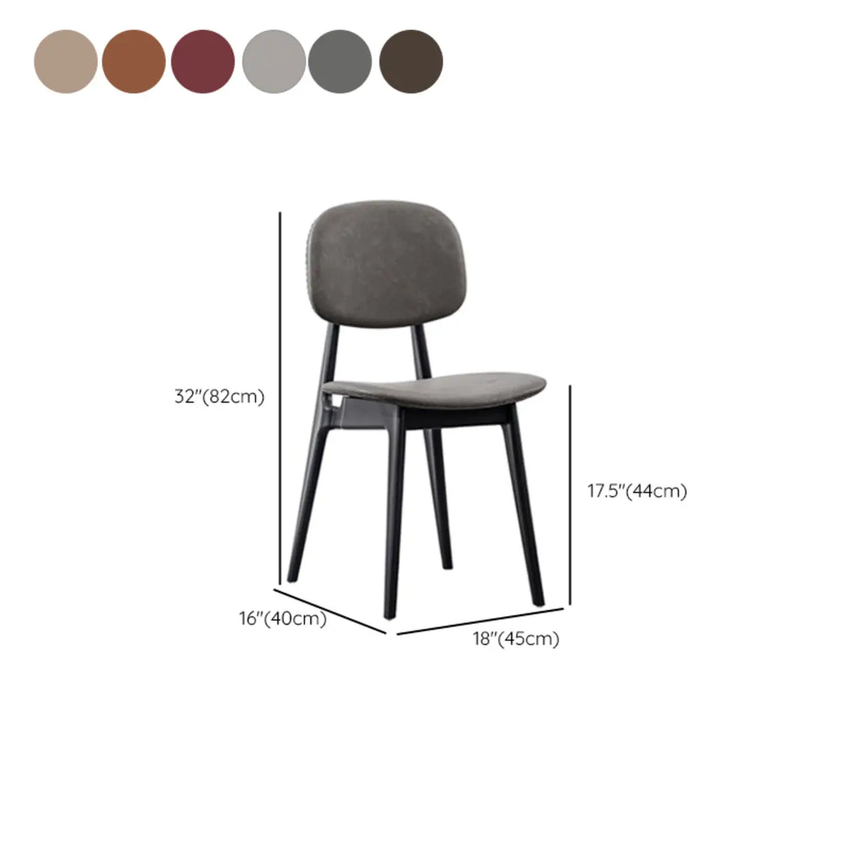 Kitchen Faux Leather Armless Black Legs Dining Chair
