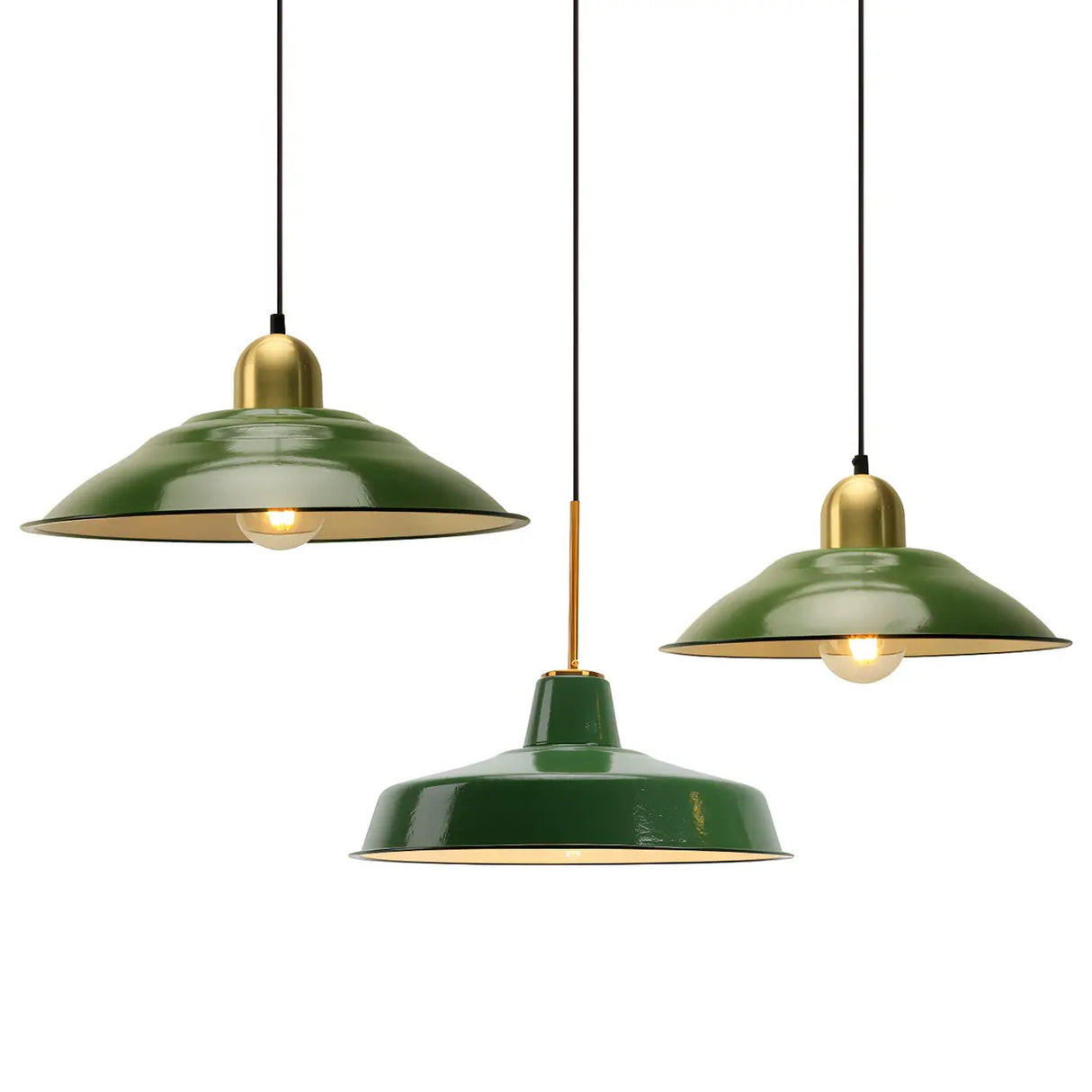 Kitchen Industrial Mini Green Iron Pendant Light Image - 10
