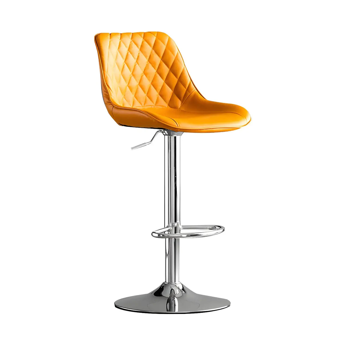 Kitchen Leather Bucket Iron Adjustable Swivel Bar Stool Image - 10