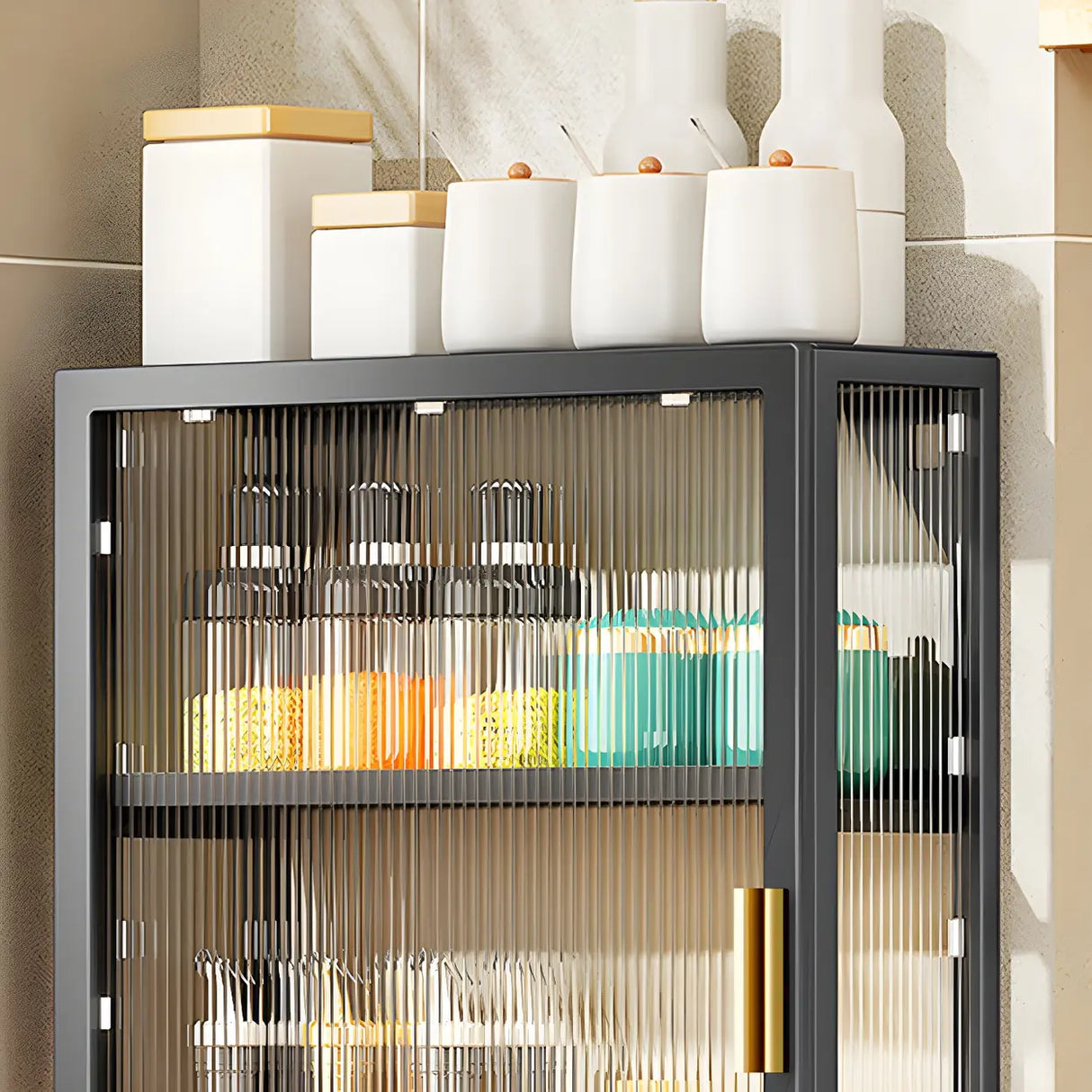 Kitchen Rectangular Wall-Mount Metal Storage Cabinet Image - 12