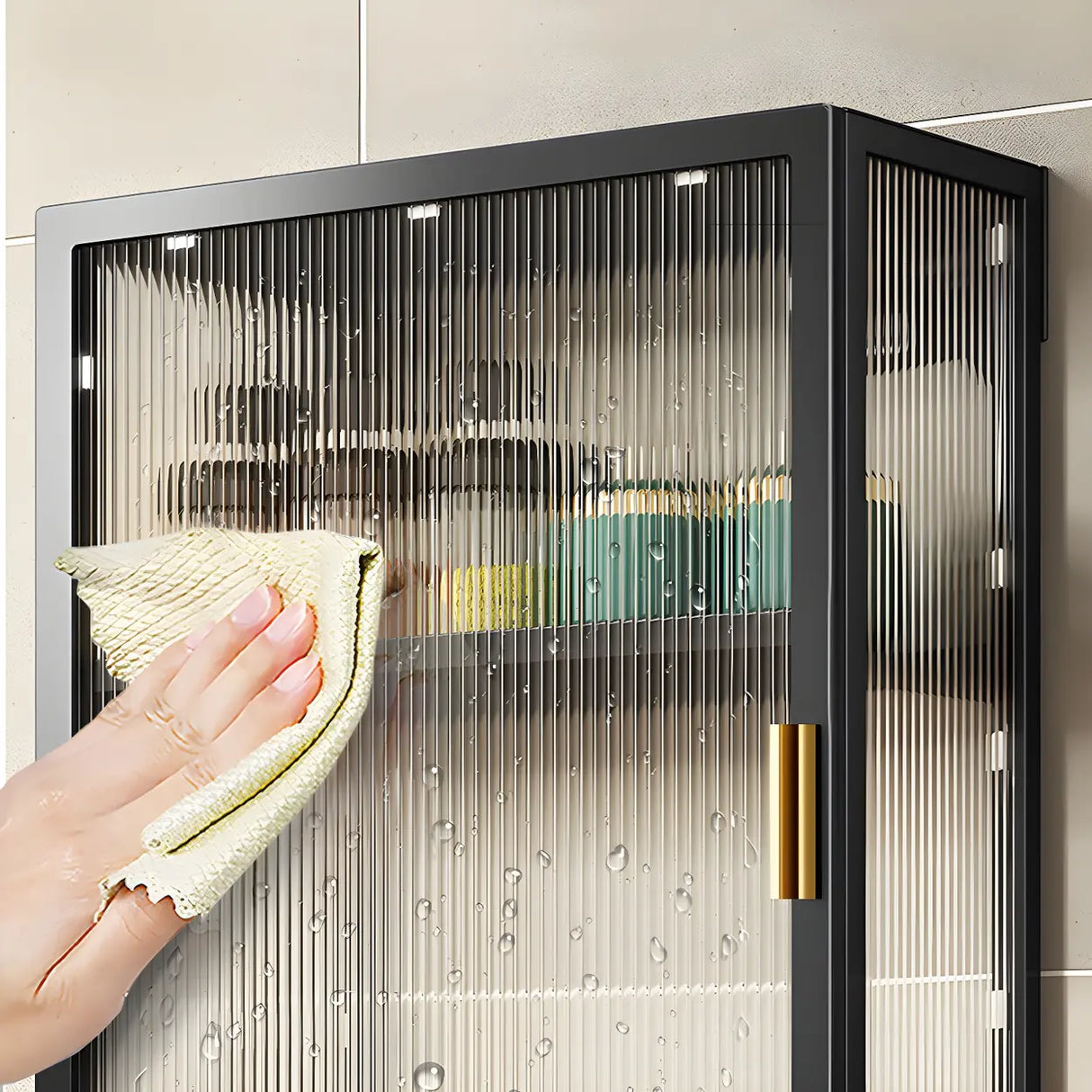 Kitchen Rectangular Wall-Mount Metal Storage Cabinet Image - 14