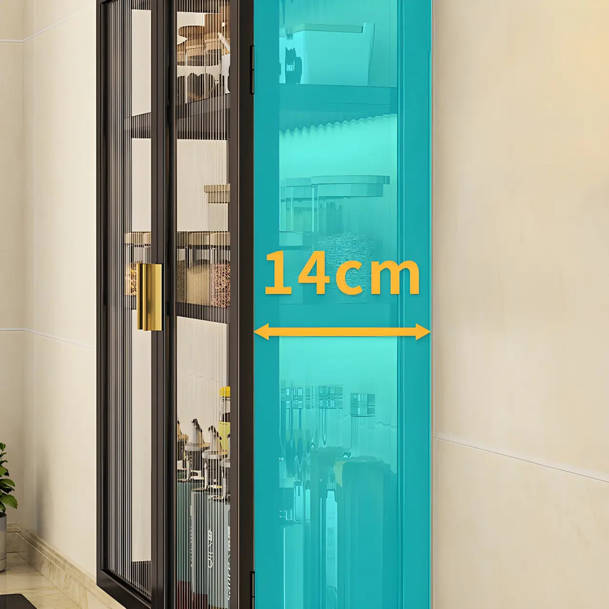 Kitchen Rectangular Wall-Mount Metal Storage Cabinet Image - 17