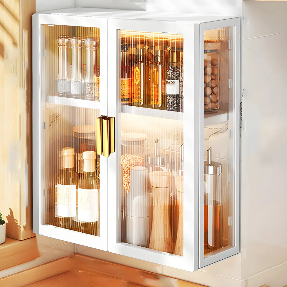 Kitchen Rectangular Wall-Mount Metal Storage Cabinet Image - 21