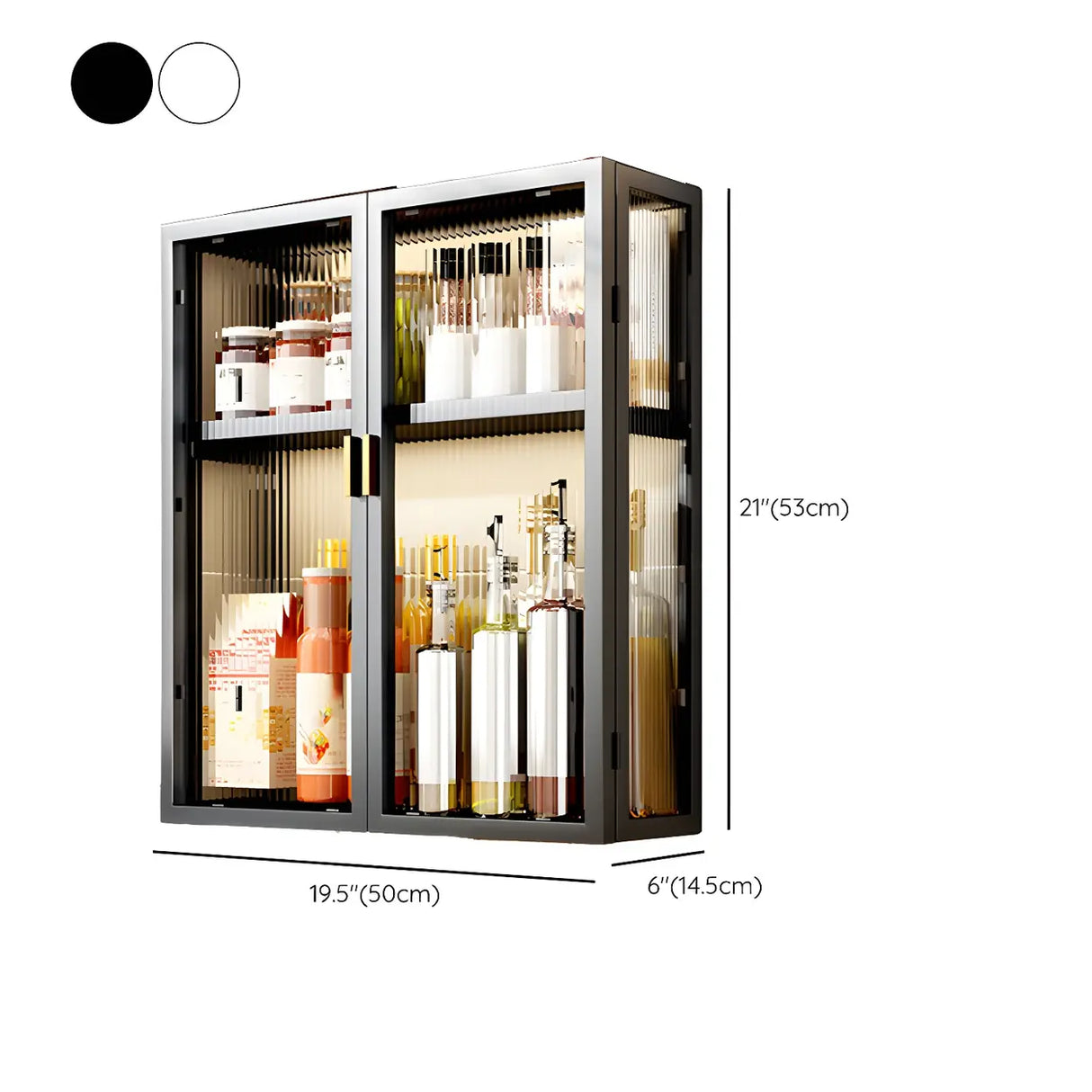 Kitchen Rectangular Wall-Mount Metal Storage Cabinet Image - 31