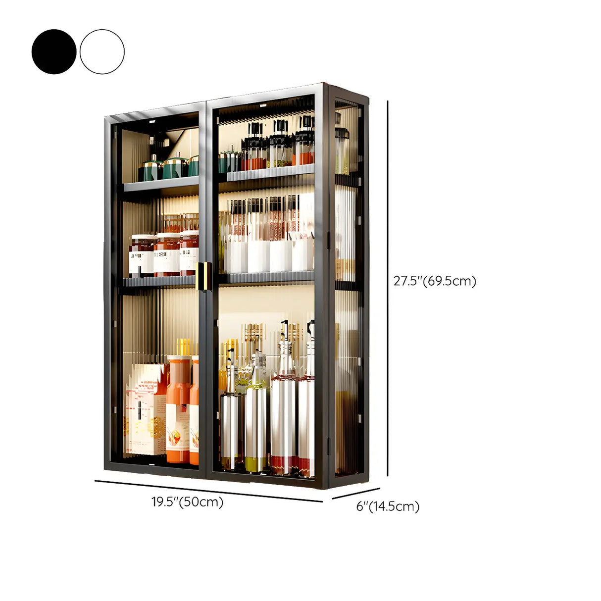 Kitchen Rectangular Wall-Mount Metal Storage Cabinet Image - 33