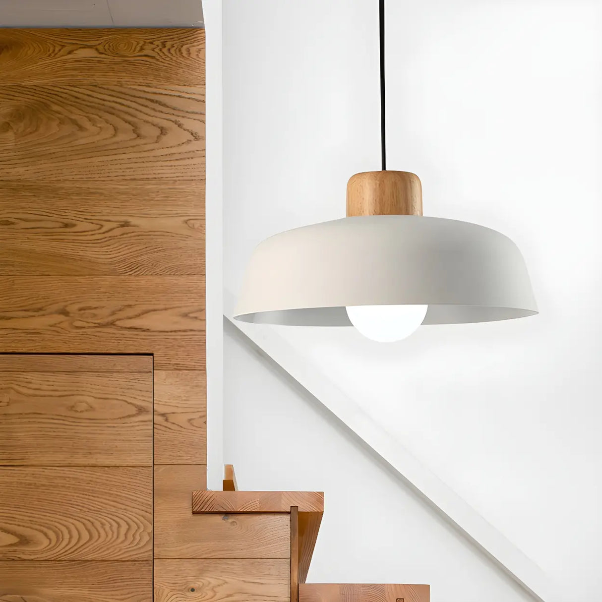 Kitchen Simplistic Bowl-Shaped Metal Pendant Light Image - 6