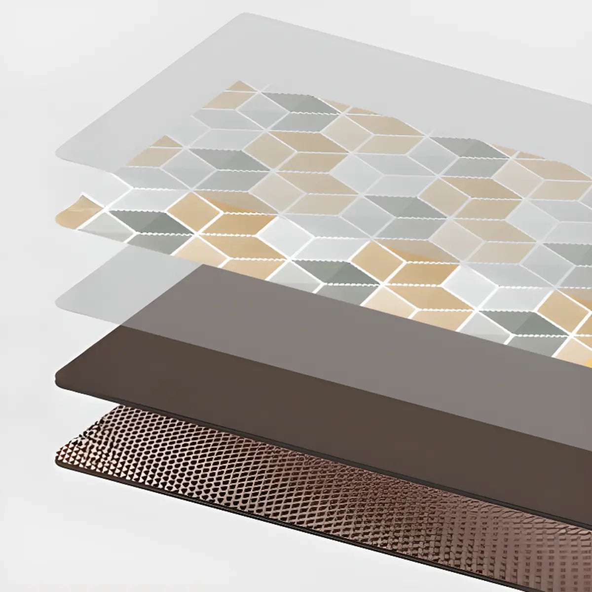 Kitchen Vinyl Rectangular Floral Pattern Blue Area Rug Image - 4