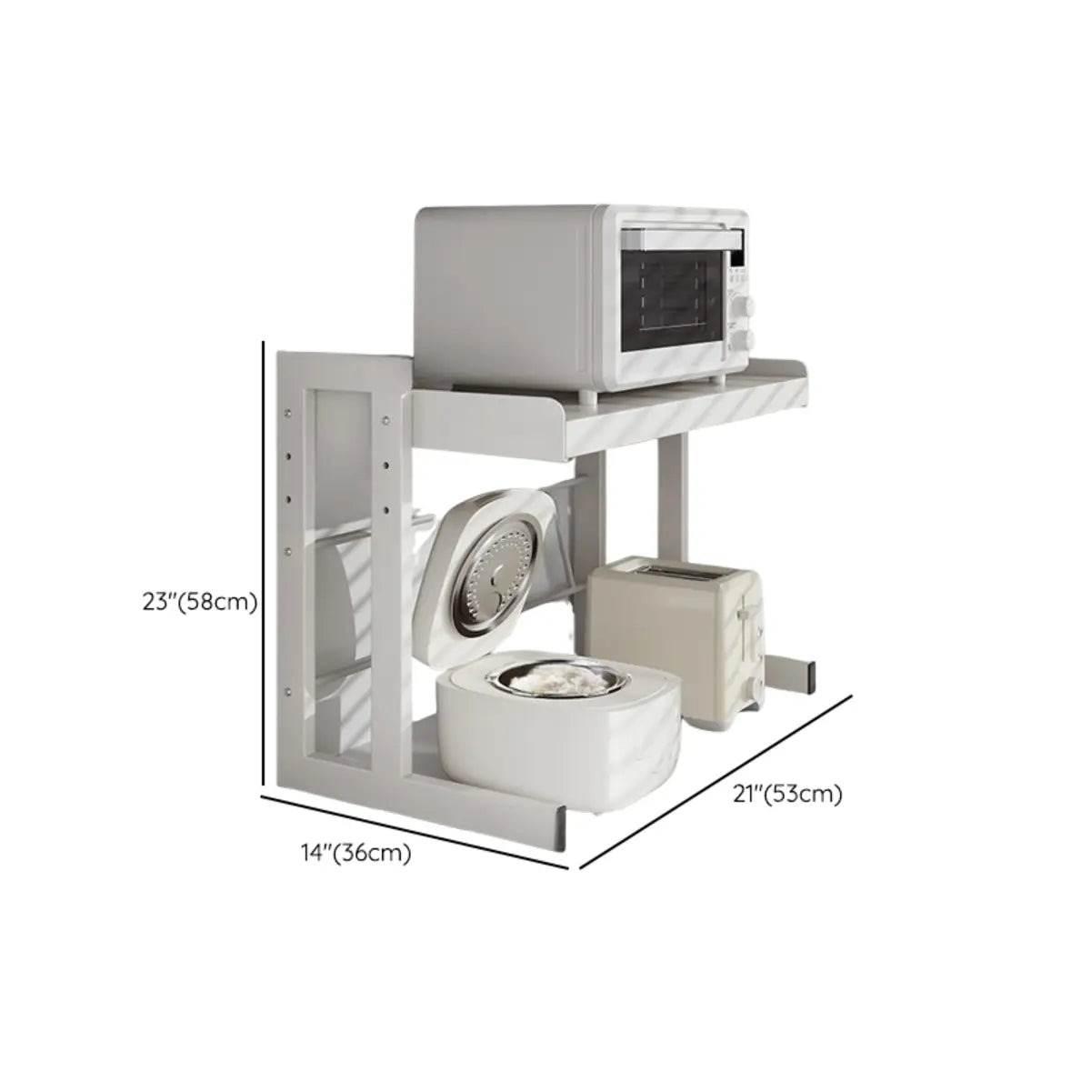 Kitchen White Rust Resistant Metal Frame Baker's Rack