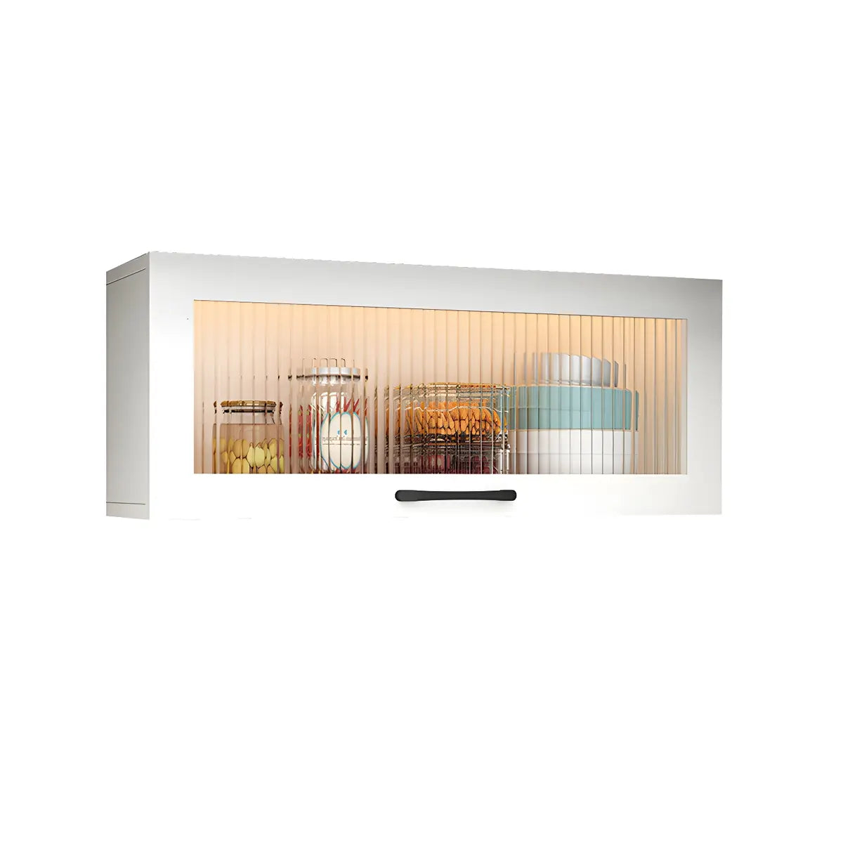 Kitchen Wood Wall-Mounted Storage China Cabinets White Image - 10
