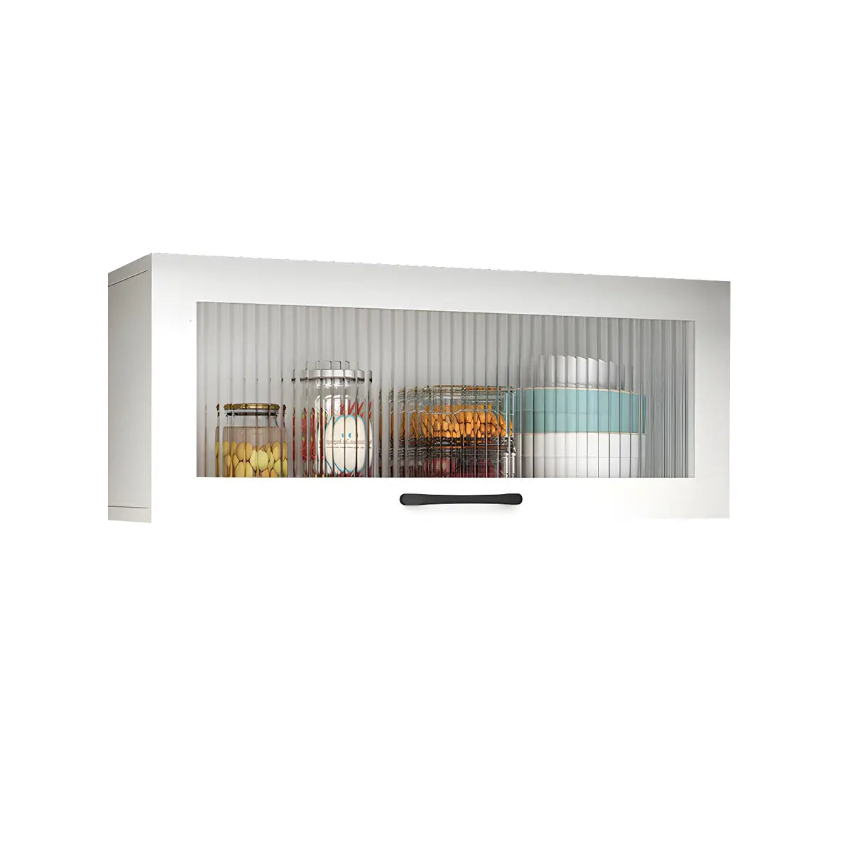 Kitchen Wood Wall-Mounted Storage China Cabinets White Image - 11