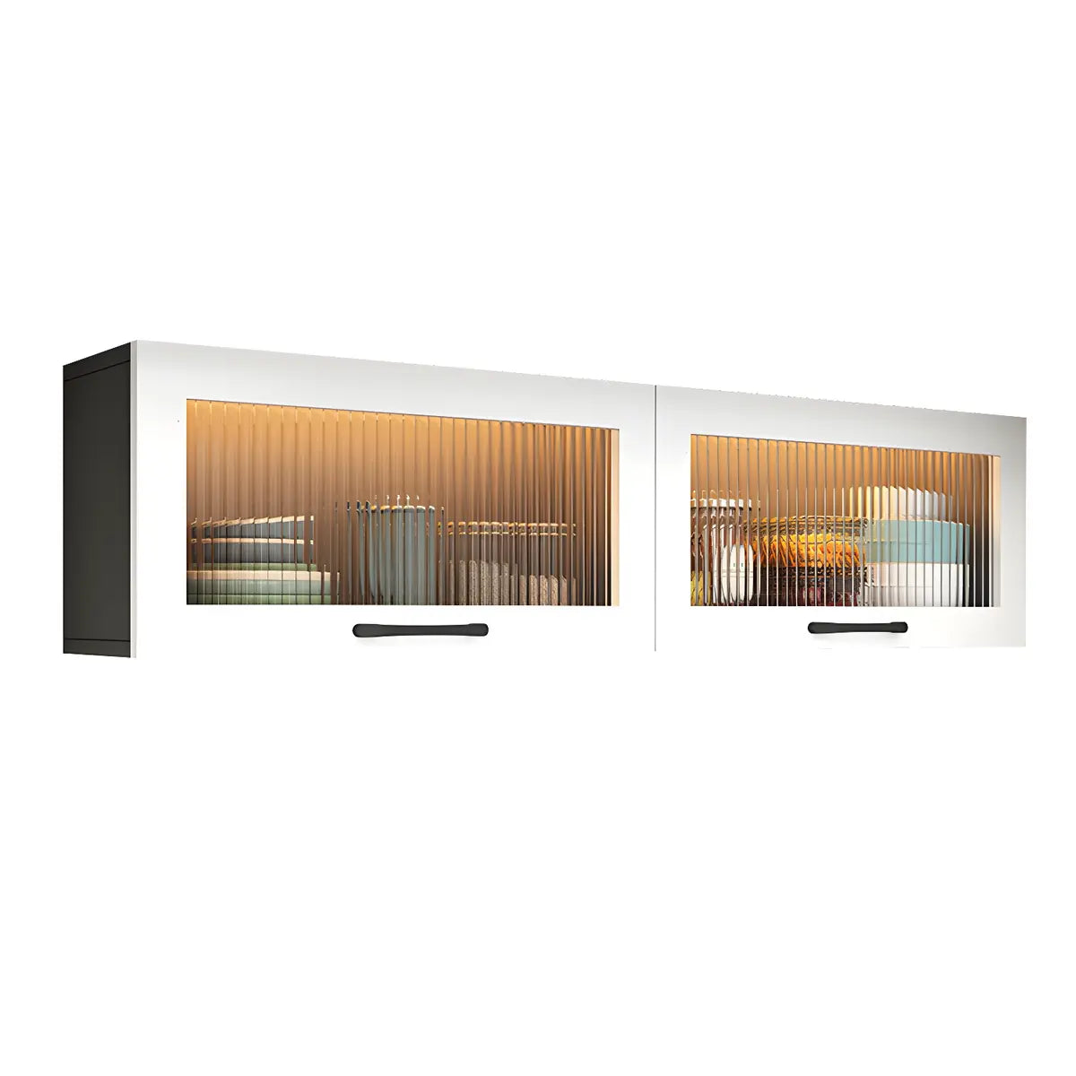 Kitchen Wood Wall-Mounted Storage China Cabinets White Image - 12