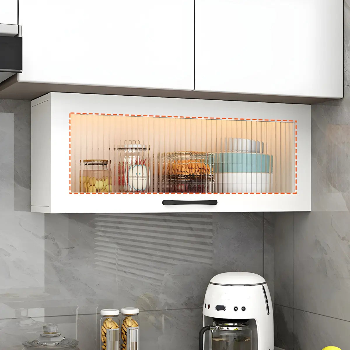 Kitchen Wood Wall-Mounted Storage China Cabinets White Image - 16