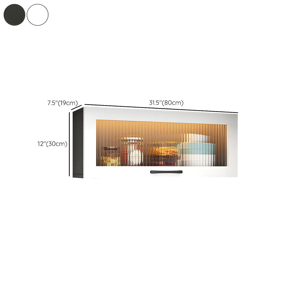 Kitchen Wood Wall-Mounted Storage China Cabinets White Image - 24