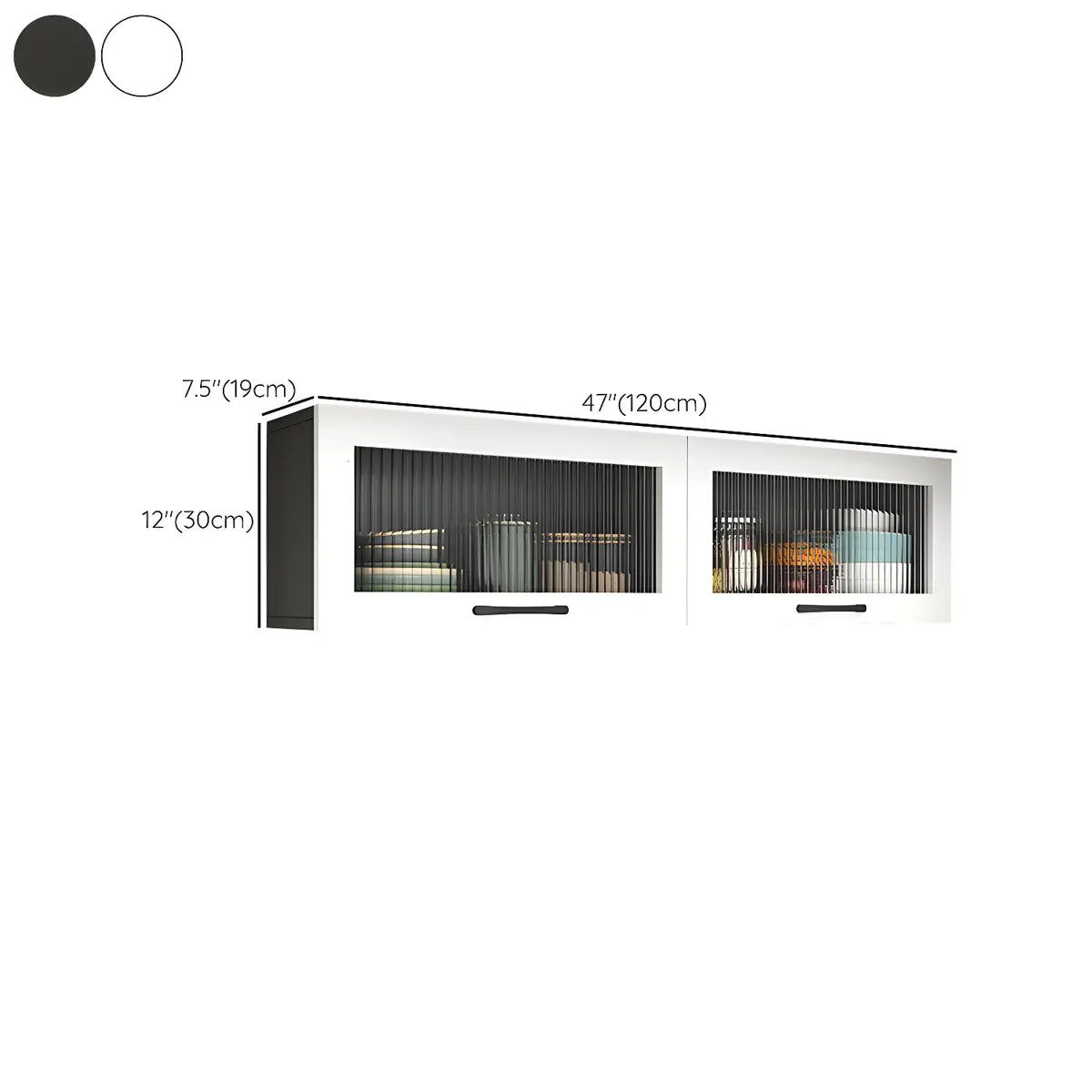 Kitchen Wood Wall-Mounted Storage China Cabinets White Image - 27