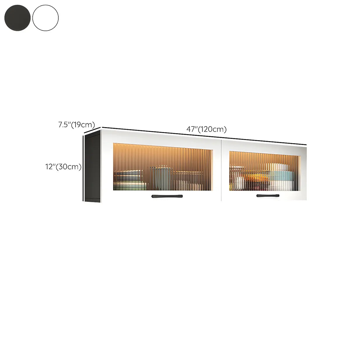 Kitchen Wood Wall-Mounted Storage China Cabinets White Image - 28