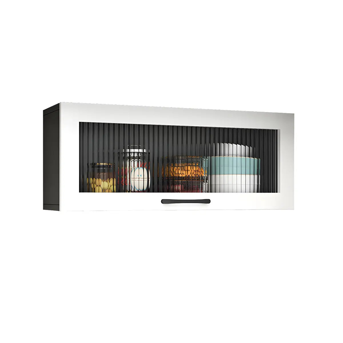 Kitchen Wood Wall-Mounted Storage China Cabinets White Image - 8
