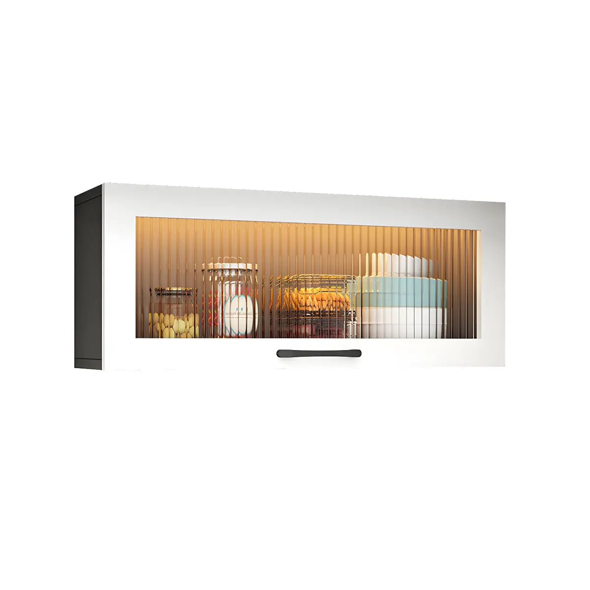 Kitchen Wood Wall-Mounted Storage China Cabinets White Image - 9