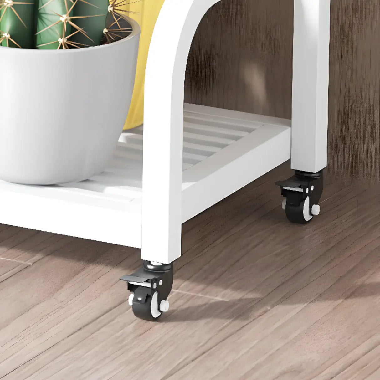 Ladder Metal Rolling 3-Tier Storage Plant Stand Gold Image - 13