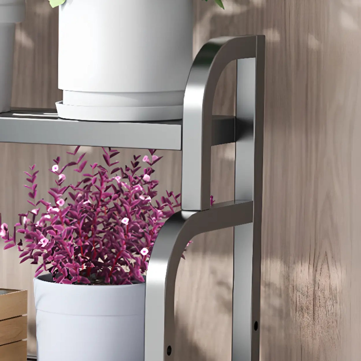 Ladder Metal Rolling 3-Tier Storage Plant Stand Gold Image - 22