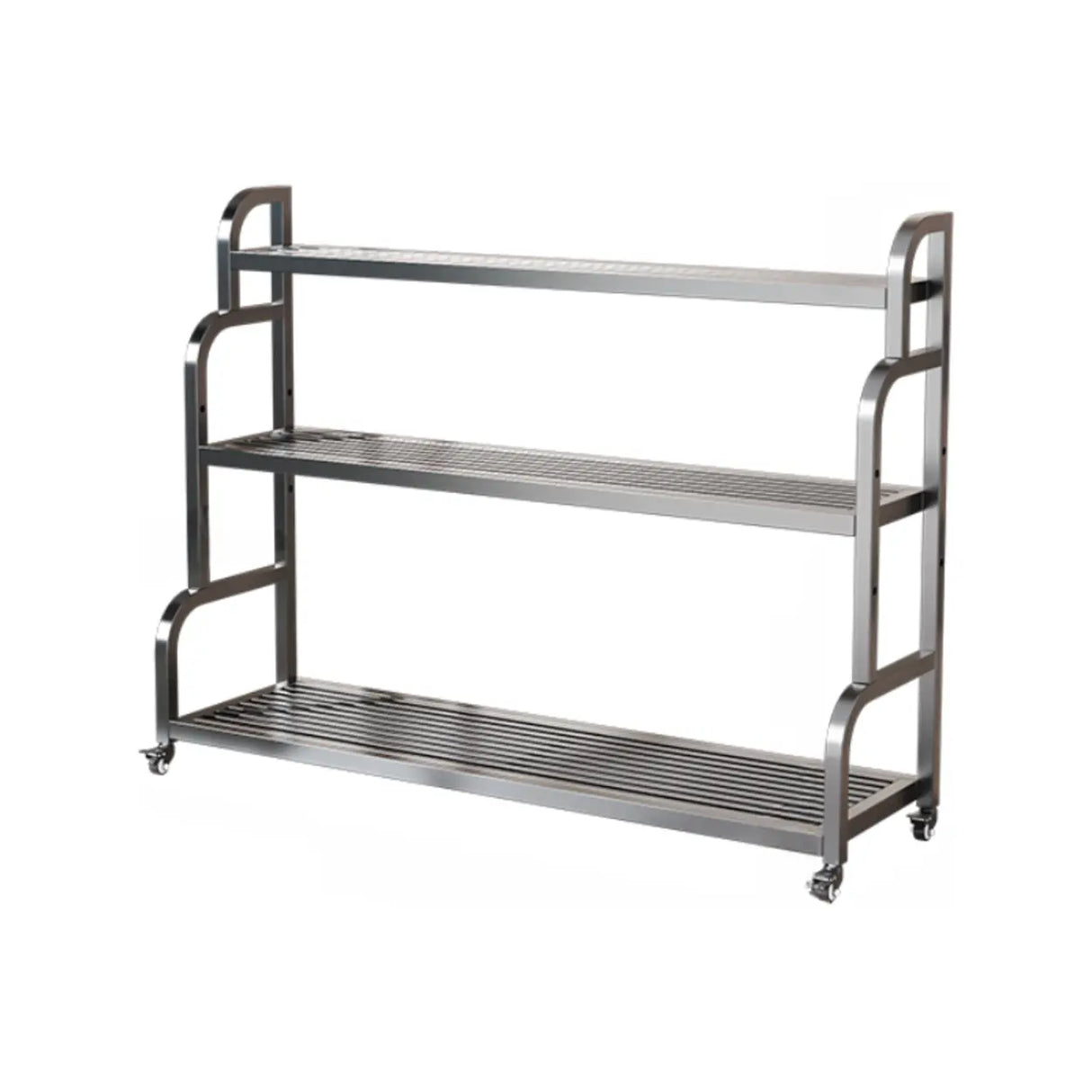 Ladder Metal Rolling 3-Tier Storage Plant Stand Gold Image - 9