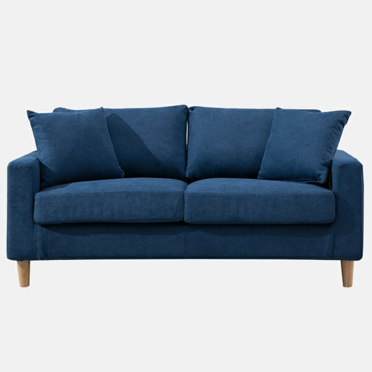 Lake Blue Flannel Square Arm Pillow Back Storage Sofa Image - 18
