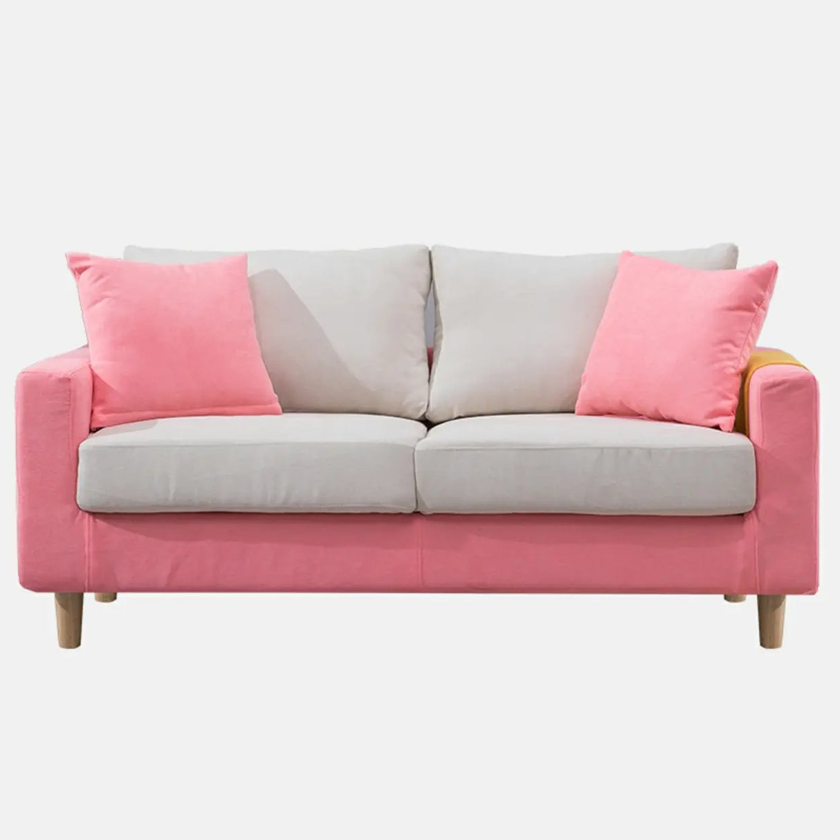 Lake Blue Flannel Square Arm Pillow Back Storage Sofa Image - 32