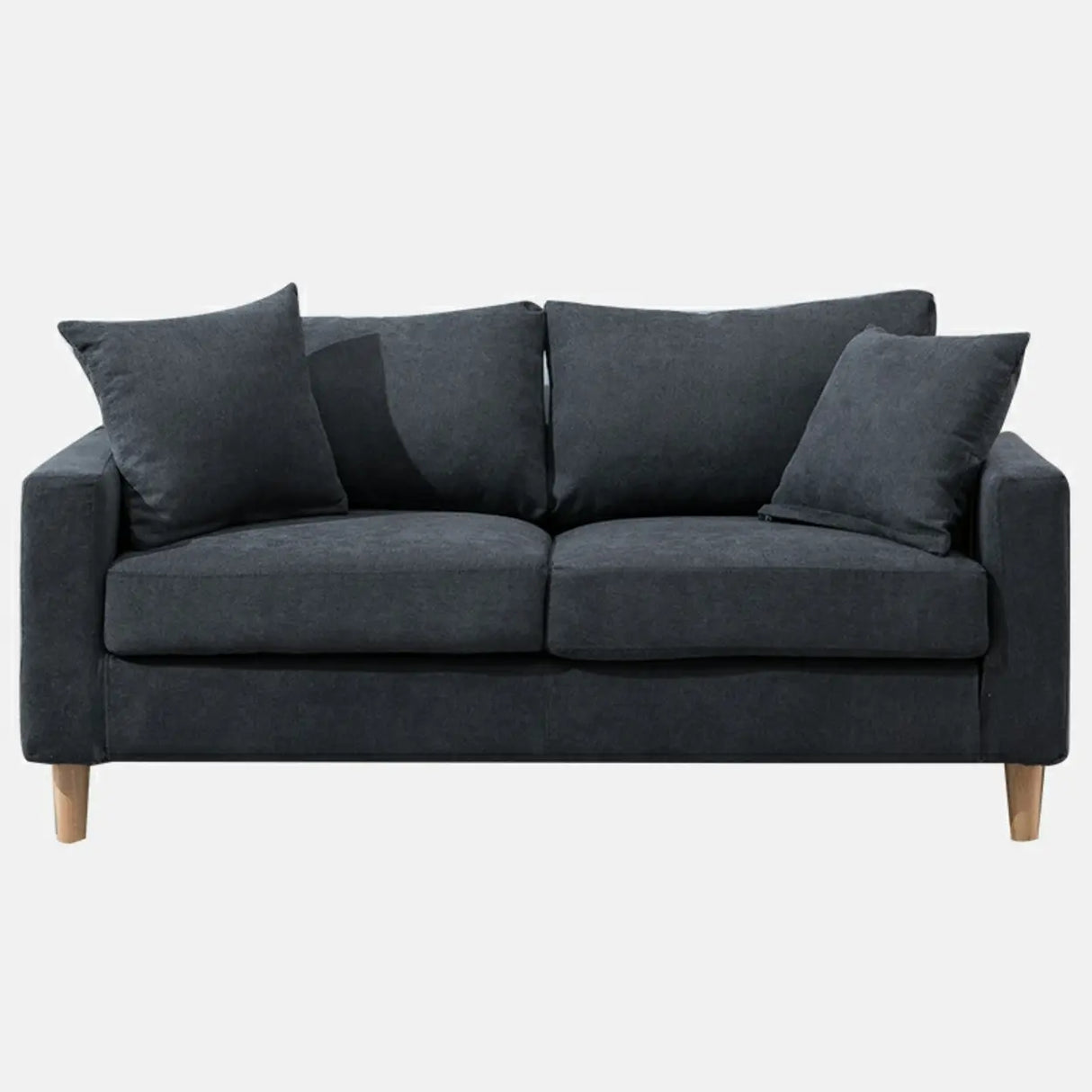 Lake Blue Flannel Square Arm Pillow Back Storage Sofa Image - 21