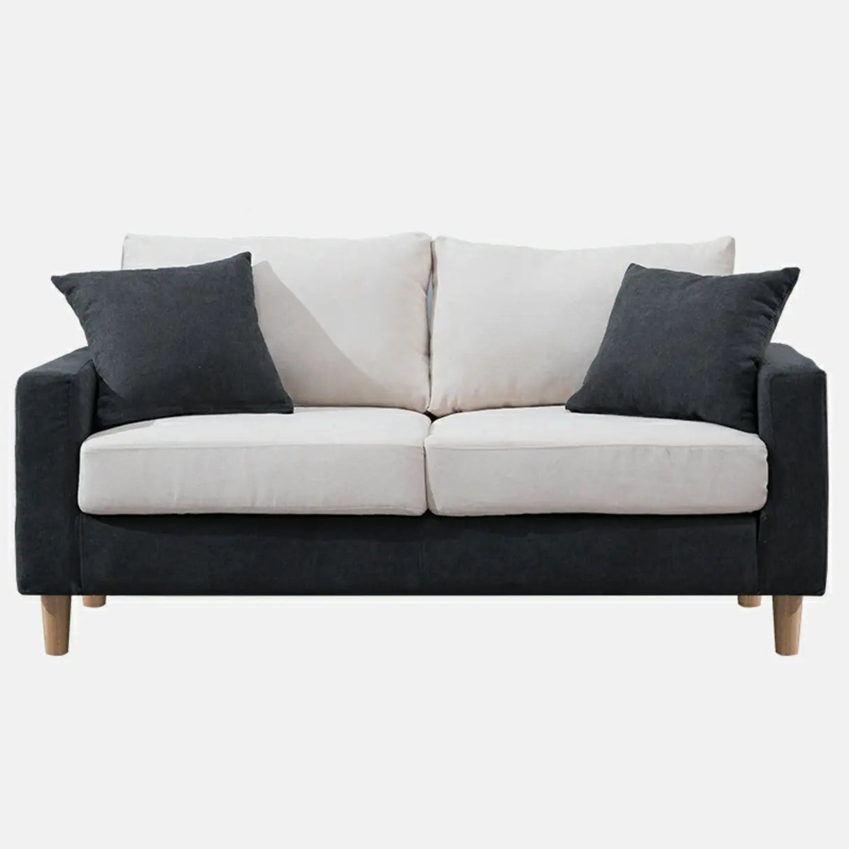 Lake Blue Flannel Square Arm Pillow Back Storage Sofa Image - 22