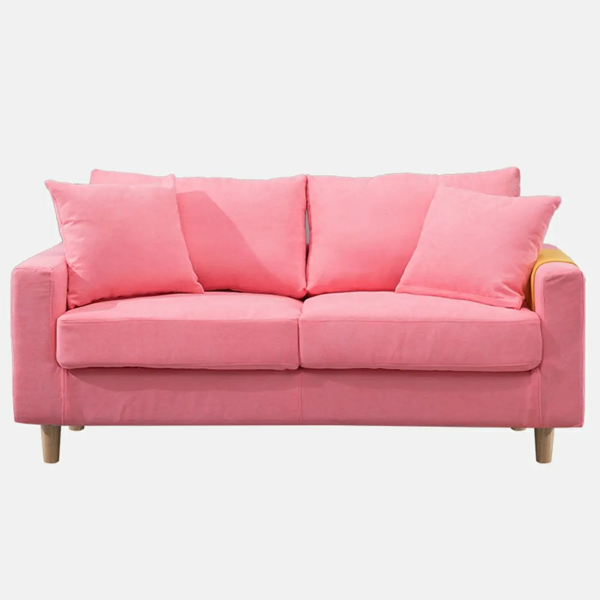 Lake Blue Flannel Square Arm Pillow Back Storage Sofa Image - 31