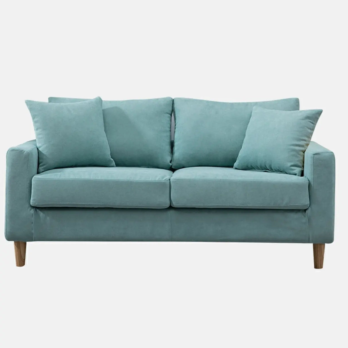 Lake Blue Flannel Square Arm Pillow Back Storage Sofa Image - 5