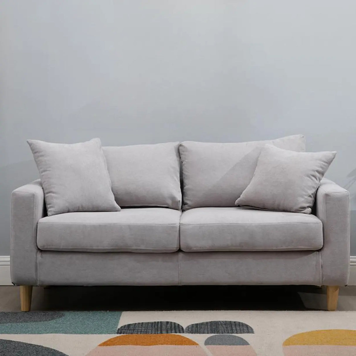 Lake Blue Removable Cushions Sewn Pillow Back Loveseat Image - 22