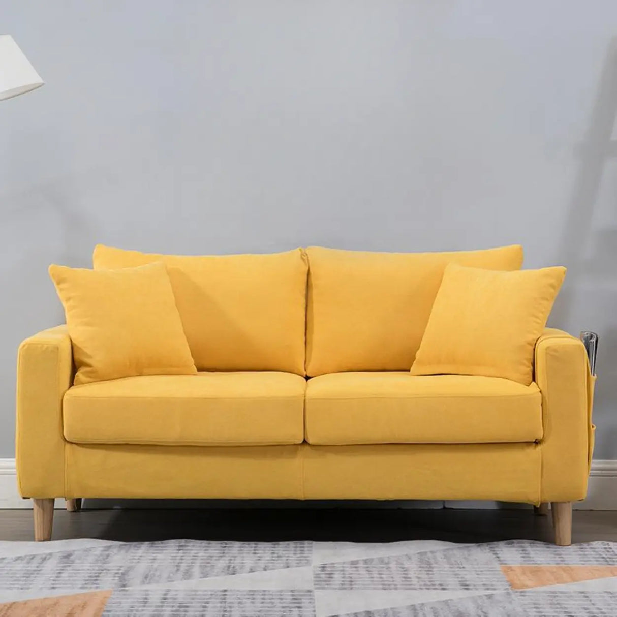 Lake Blue Removable Cushions Sewn Pillow Back Loveseat Image - 29