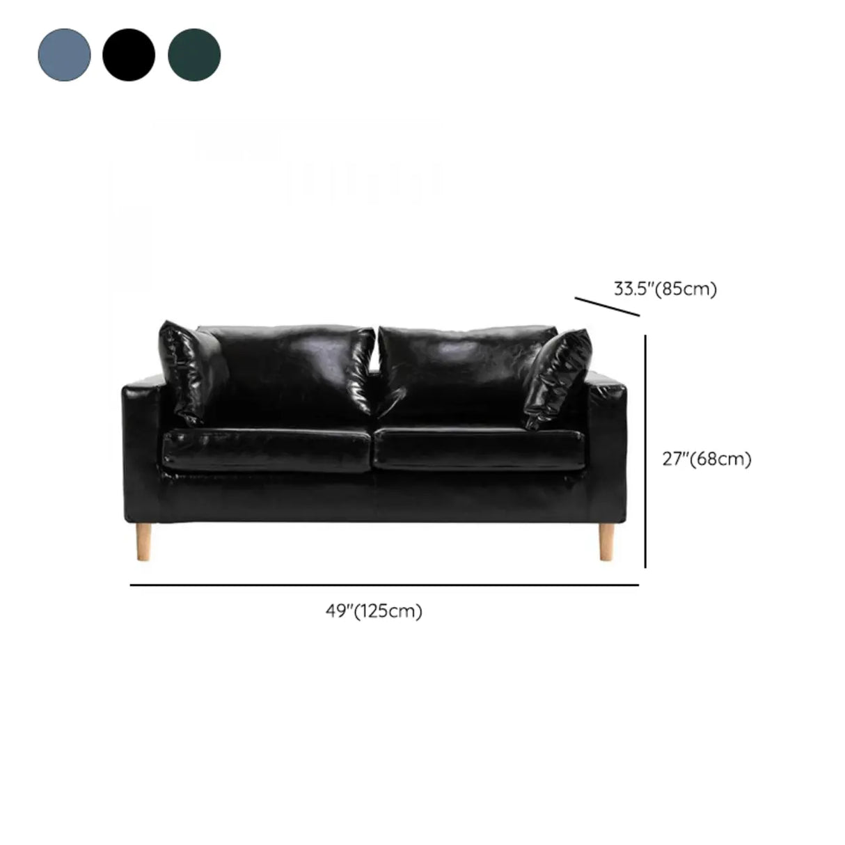 Lake Blue Removable Cushions Sewn Pillow Back Loveseat