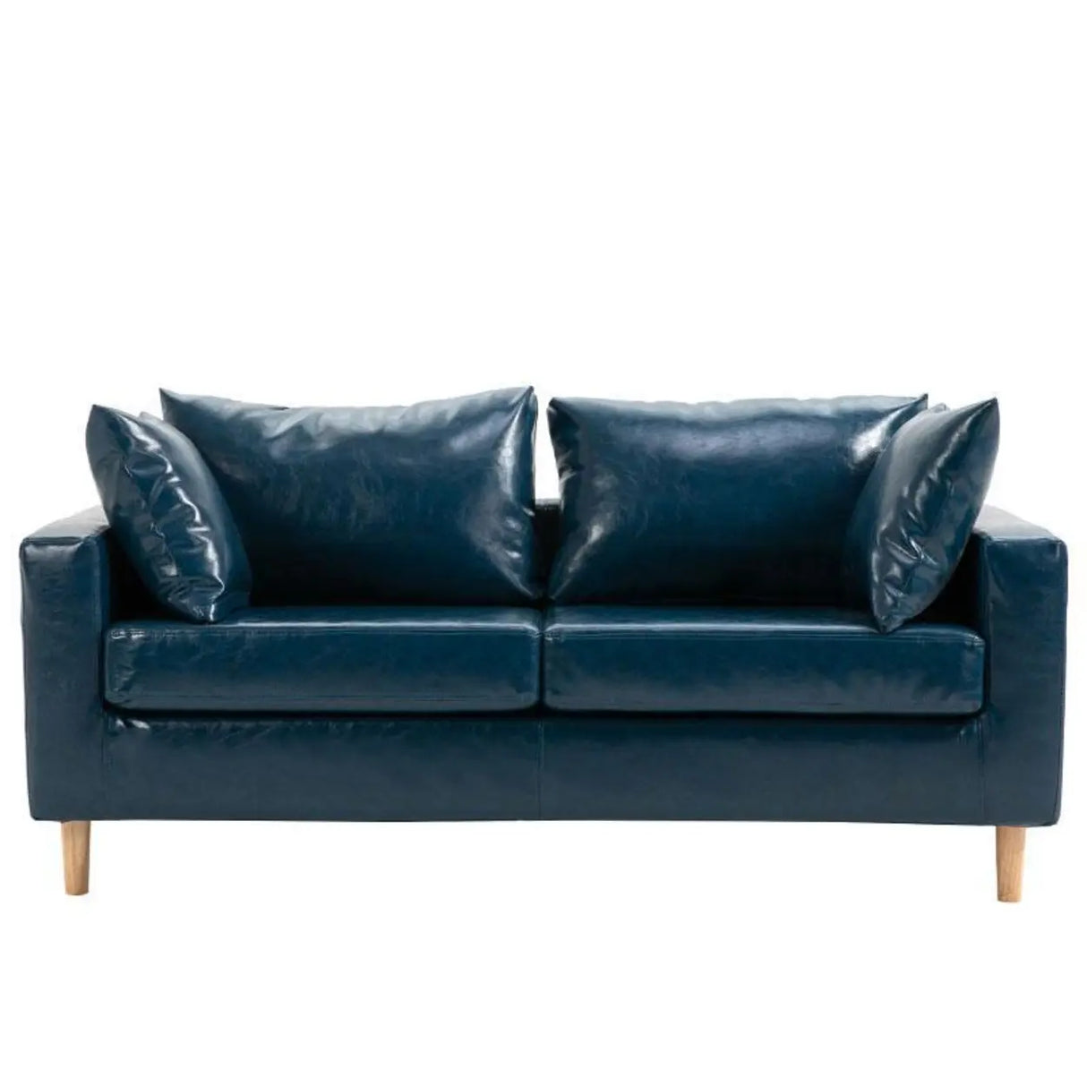 Lake Blue Removable Cushions Sewn Pillow Back Loveseat Image - 5