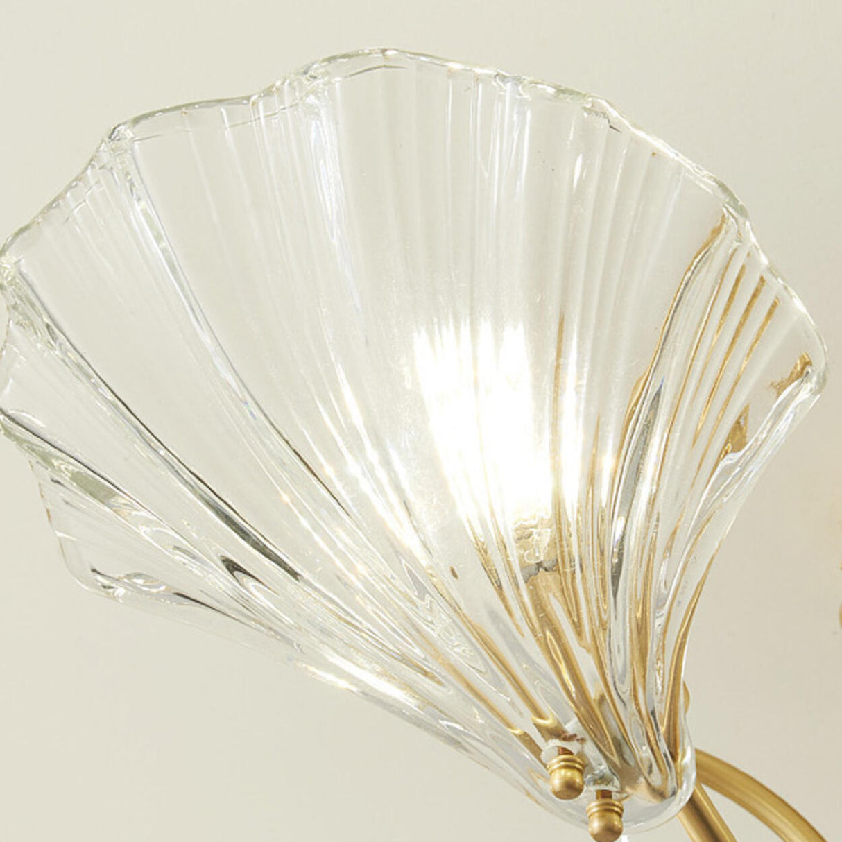 Large Ginkgo Leaf Glass Gold Semi-Flush Mount Light Image - 12