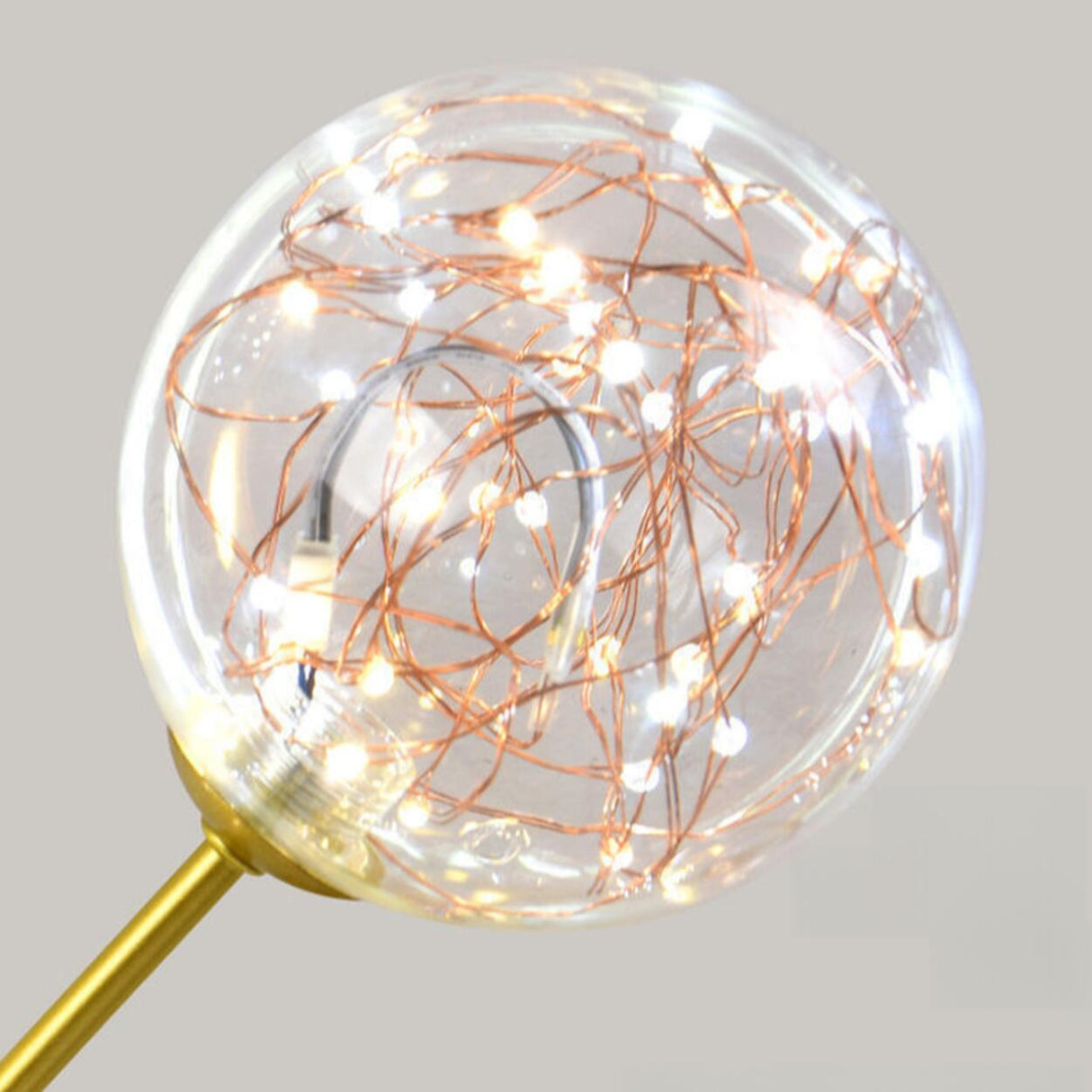 Large Gold Glass Globe Semi-Flush Mount Light 8-Light Image - 12