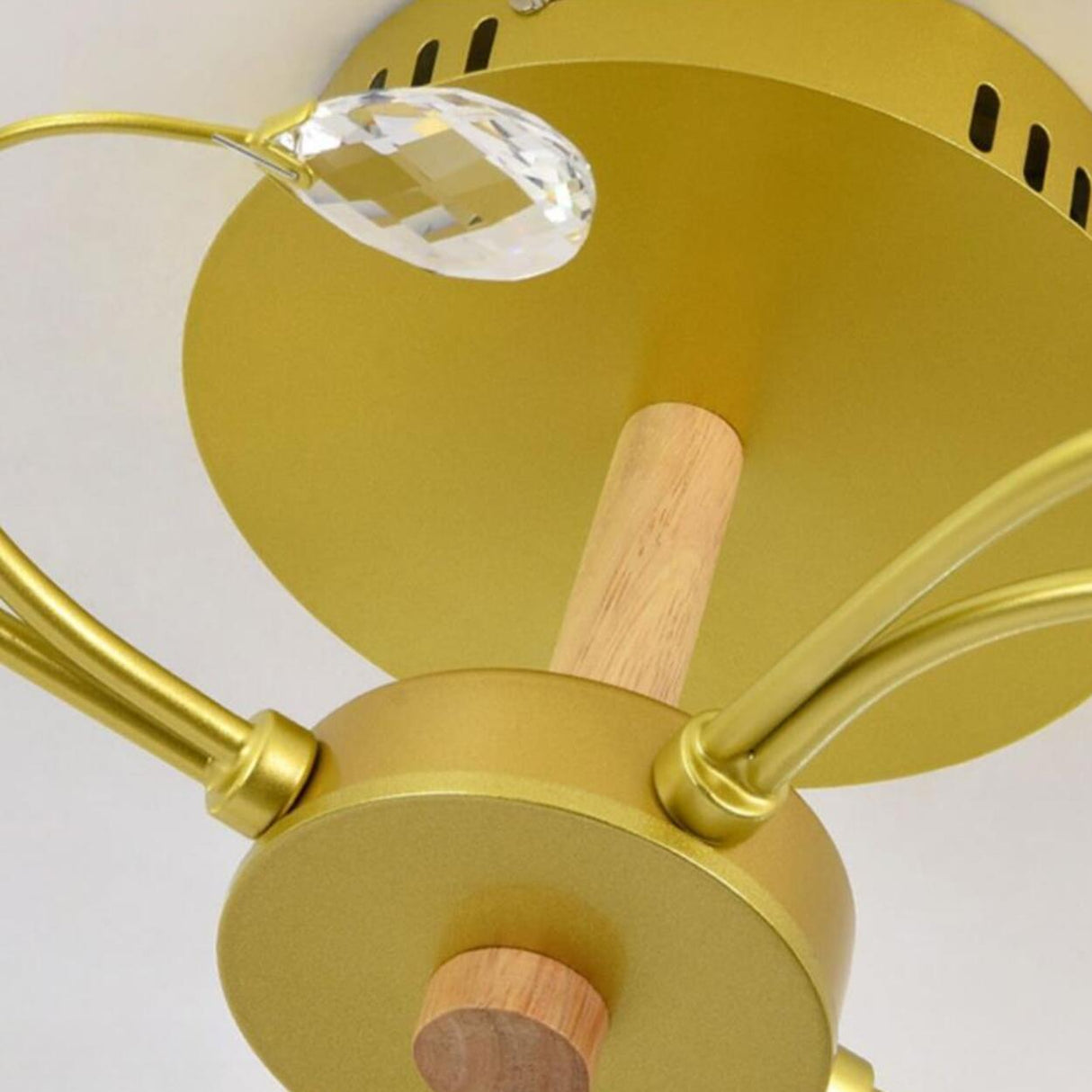 Large Gold Glass Globe Semi-Flush Mount Light 8-Light Image - 13