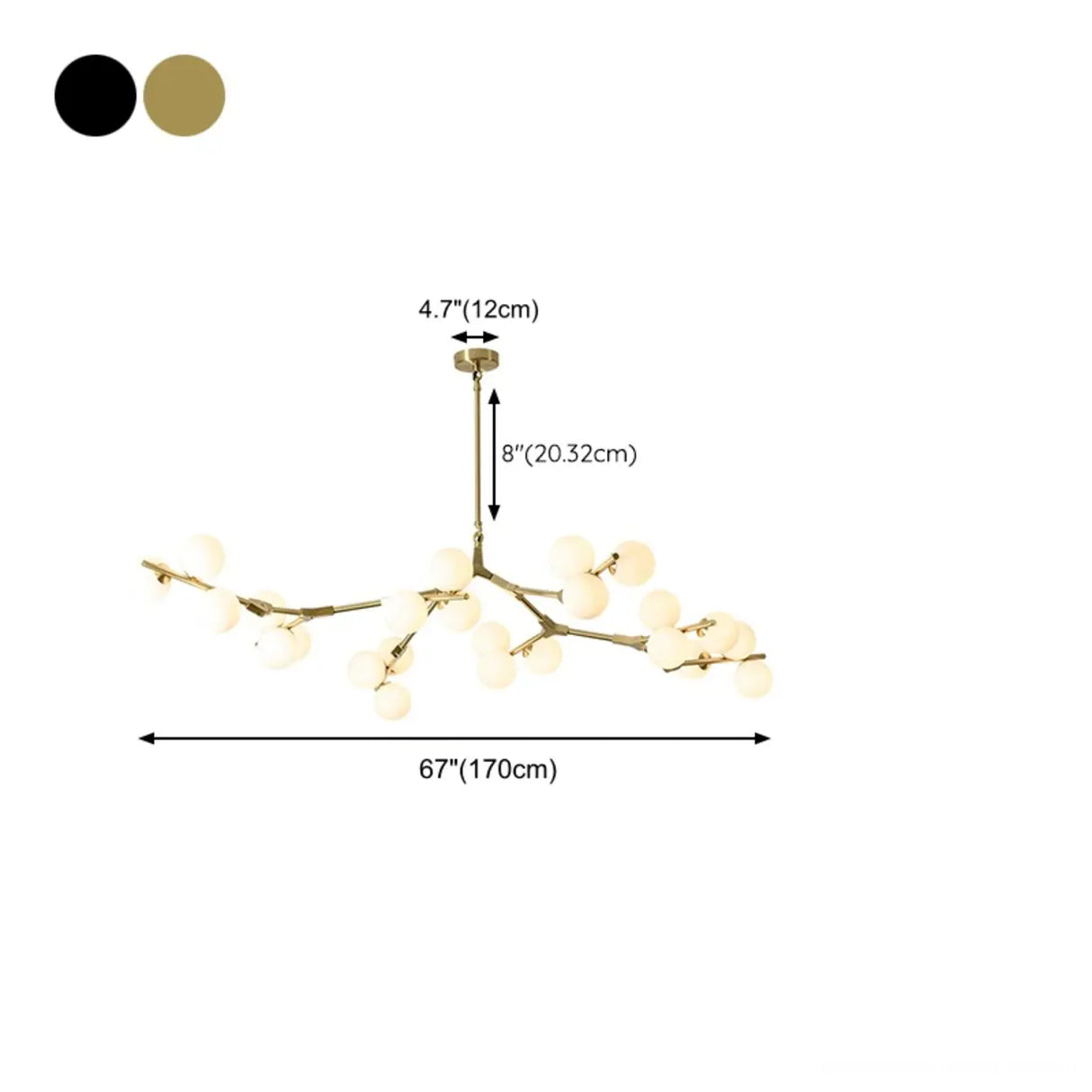 Large Modern Gold Branch Globe Chandelier Dining Room Image - 20