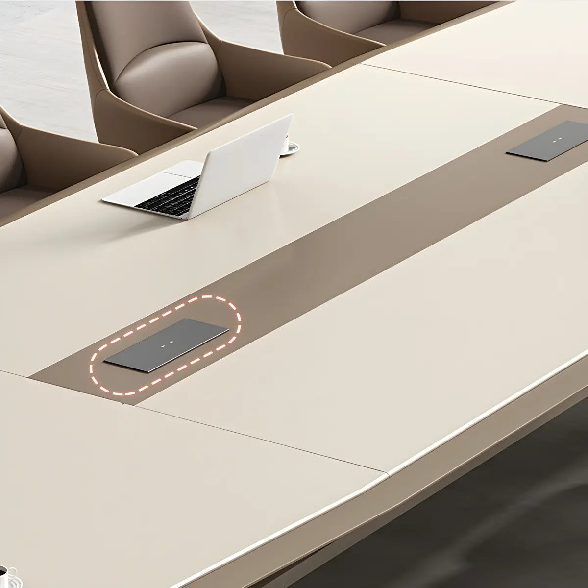 Large Wooden Rectangle Office Conference Desk for 12 Image - 4