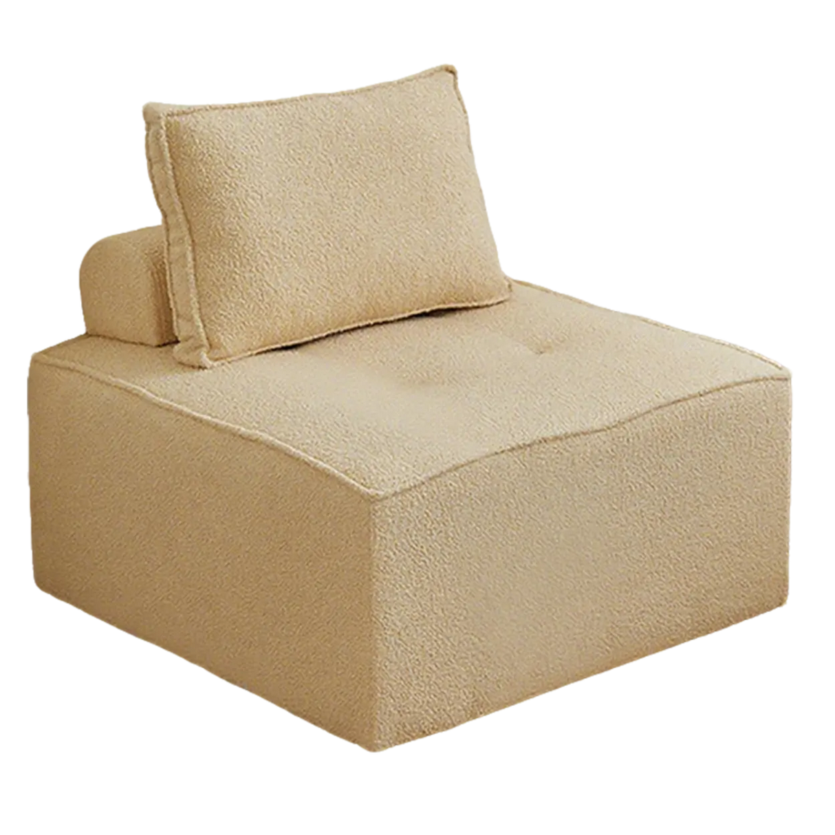 Lazy Sofa Modern White Tofu Block Square Accent Chair Image - 4