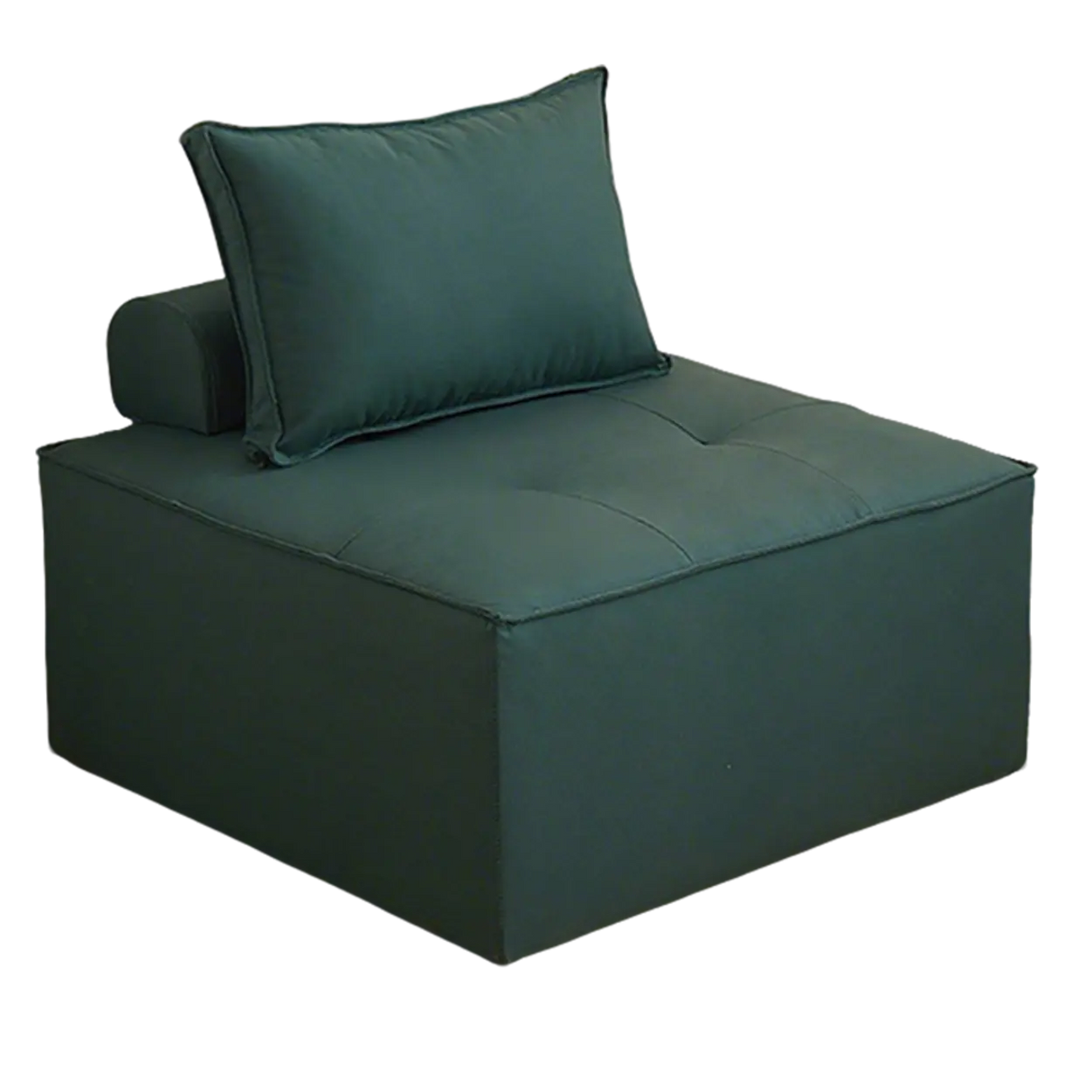 Lazy Sofa Modern White Tofu Block Square Accent Chair Image - 6