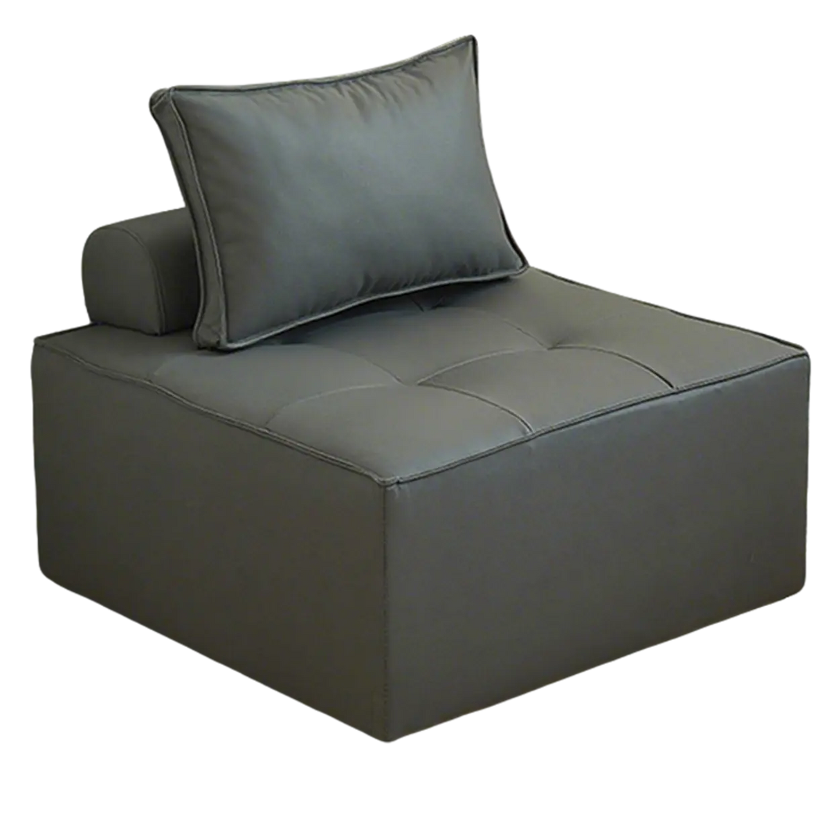 Lazy Sofa Modern White Tofu Block Square Accent Chair Image - 7