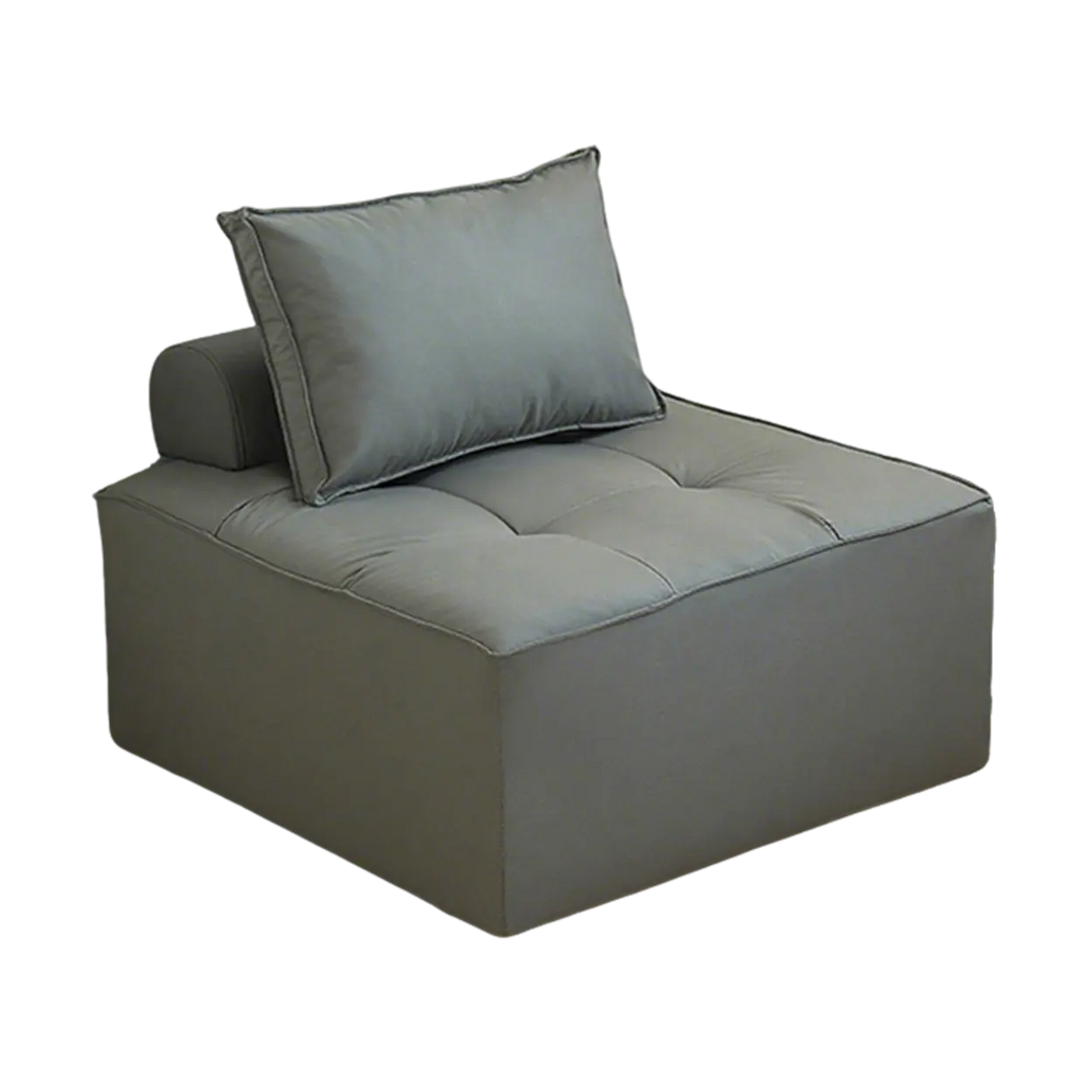 Lazy Sofa Modern White Tofu Block Square Accent Chair Image - 8