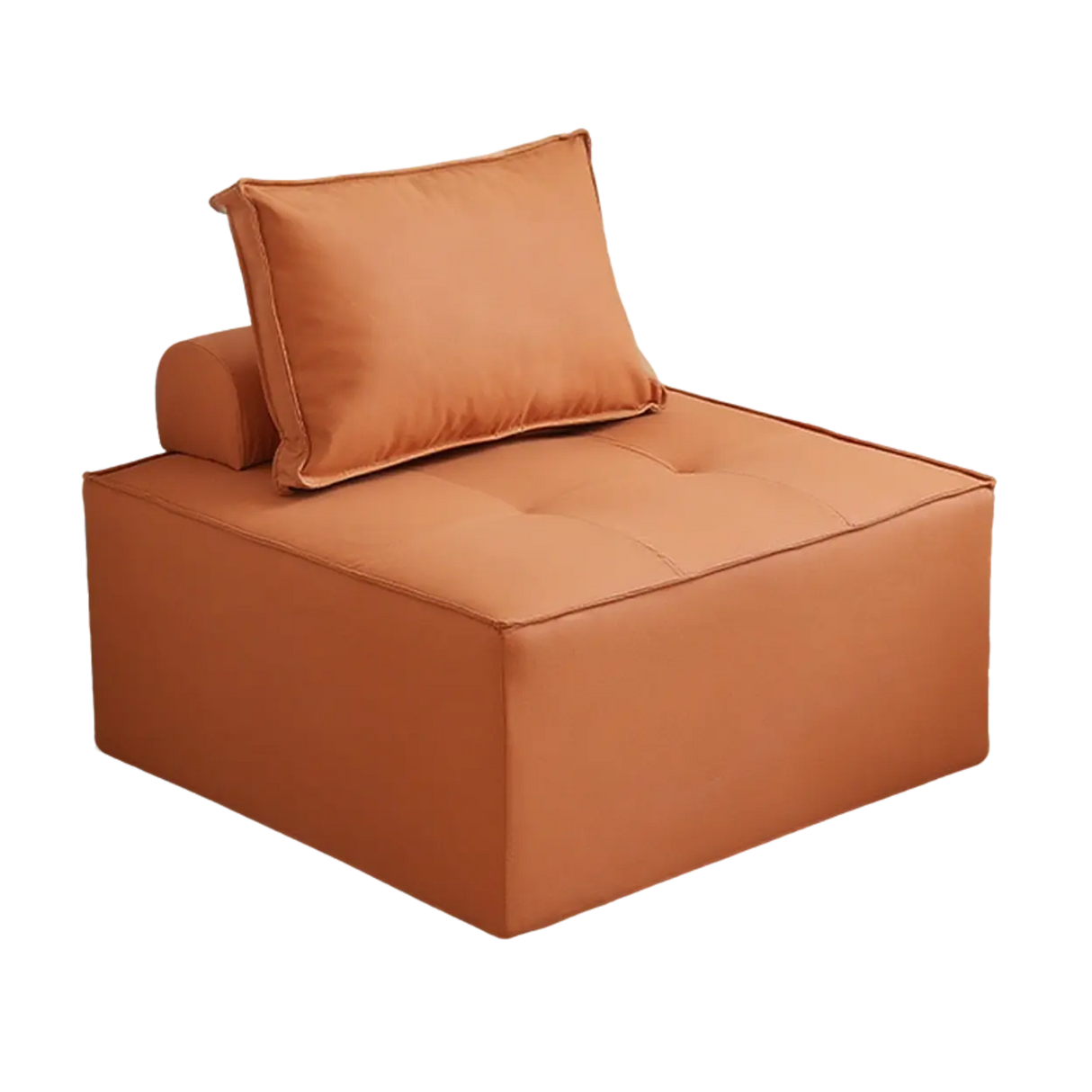 Lazy Sofa Modern White Tofu Block Square Accent Chair Image - 9