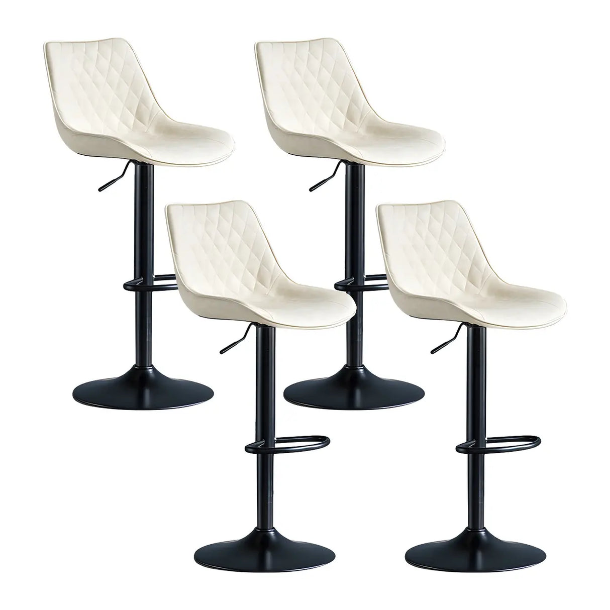 Leather Adjustable Iron Bucket Swivel Counter Bar Stool Image - 11