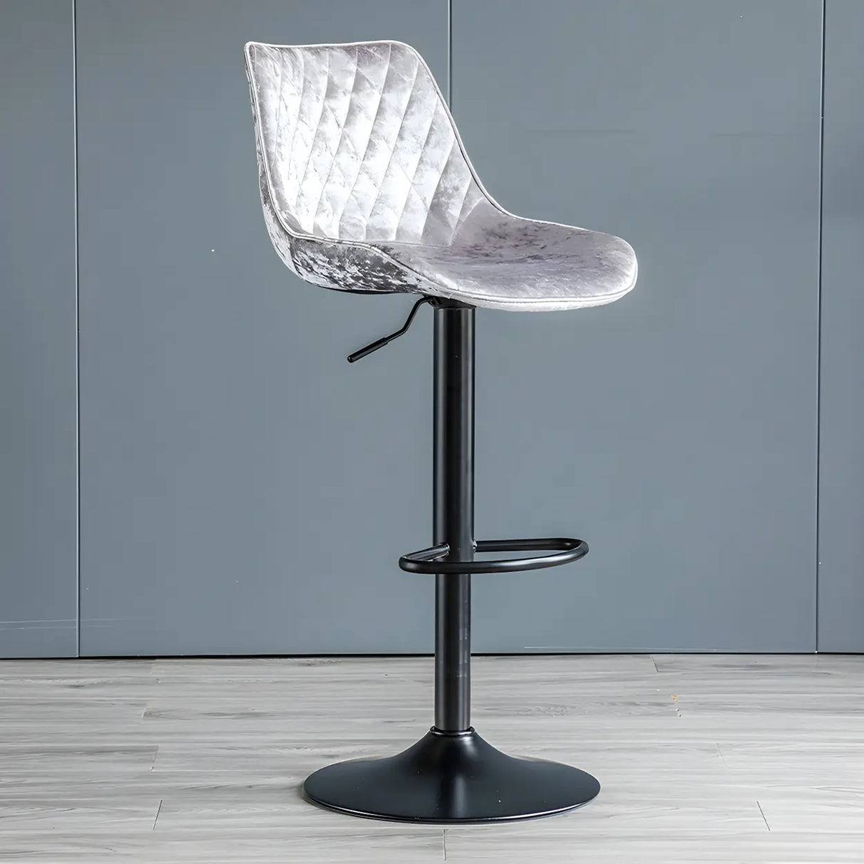 Leather Adjustable Iron Bucket Swivel Counter Bar Stool Image - 14