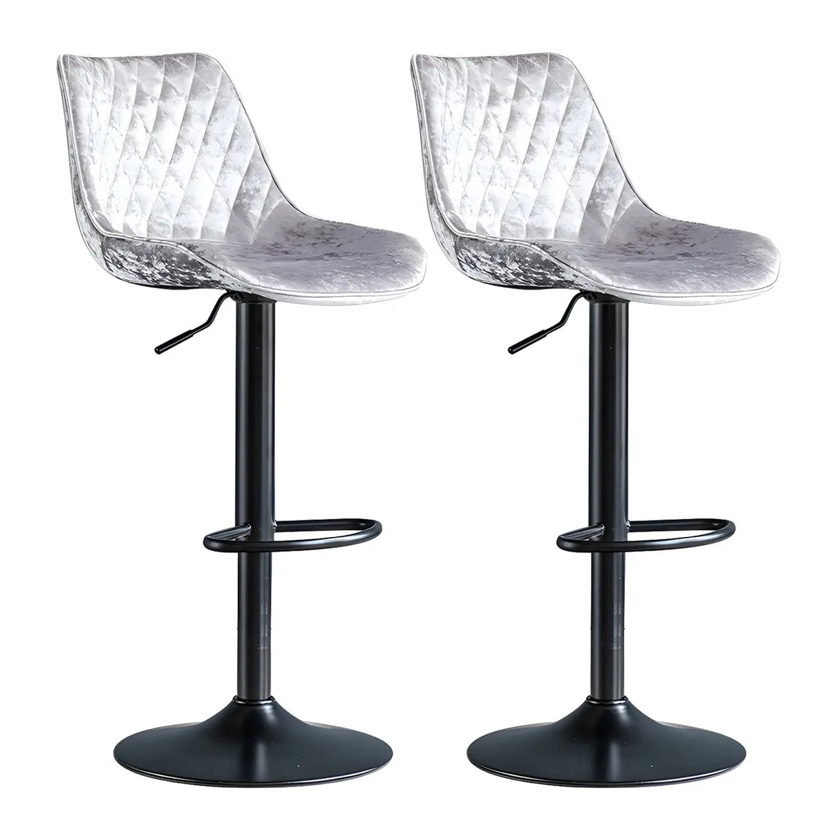 Leather Adjustable Iron Bucket Swivel Counter Bar Stool Image - 15