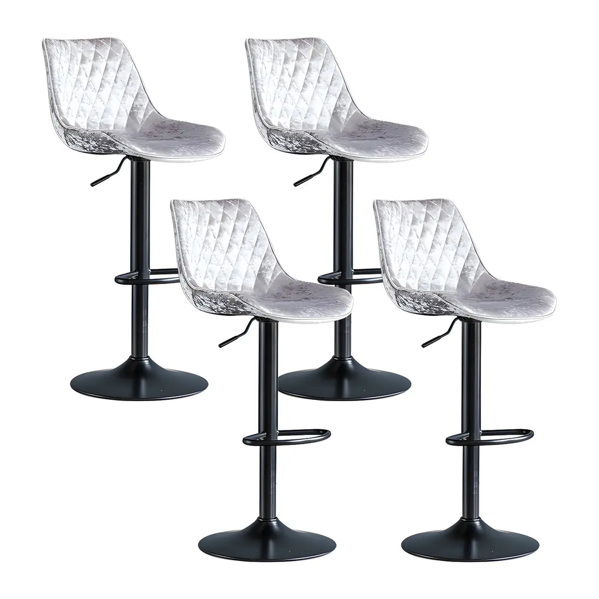 Leather Adjustable Iron Bucket Swivel Counter Bar Stool Image - 17