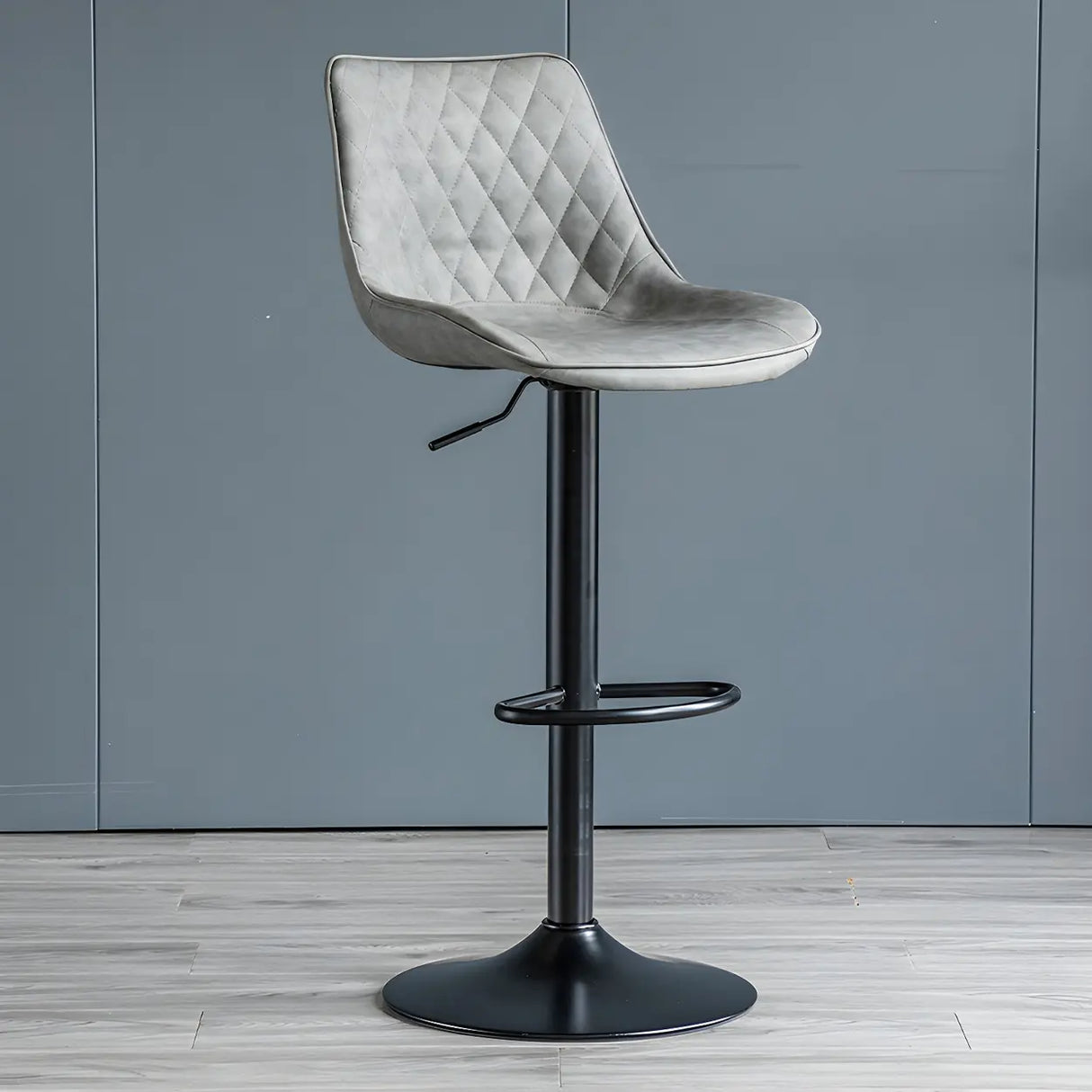 Leather Adjustable Iron Bucket Swivel Counter Bar Stool Image - 19